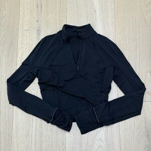 lululemon athletica Black Long-Sleeve Half-Zip Crop Top